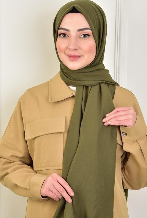 Soft Breeze Pamuksu Şal Haki