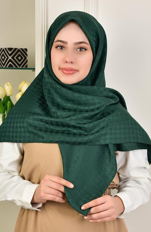 Büyük Boy Colourway Kazayağı 120 cm Eşarp Dsn-9 Zümrüt