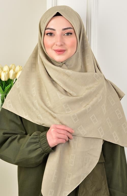 Büyük Boy Colourway Square Eşarp 120 Cm Dsn-10 Bej