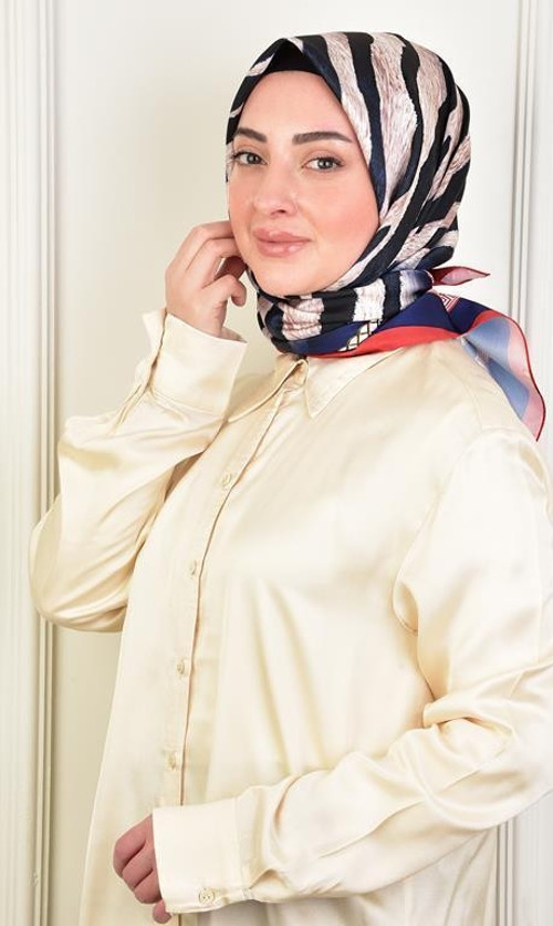 Twill Zebra Desen Eşarp Kırmızı