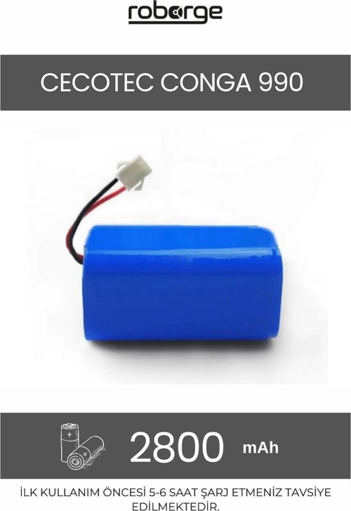 Cecotec Conga 990 Robot Süpürge Uyumlu Batarya 2800 mAh - Muadil Ürün