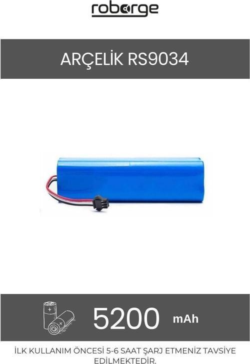 Arçelik RS9034 Robot Süpürge Uyumlu Batarya 5200 mAh - Muadil Ürün