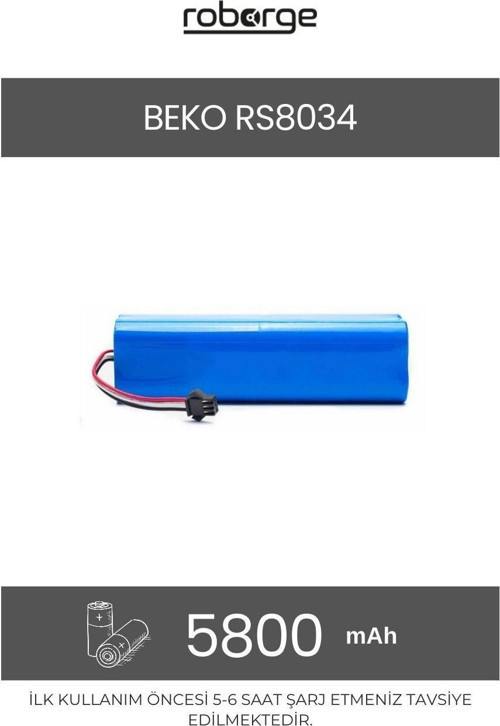 Beko RS8034 Robot Süpürge Uyumlu Batarya 5800 mAh - Muadil Ürün