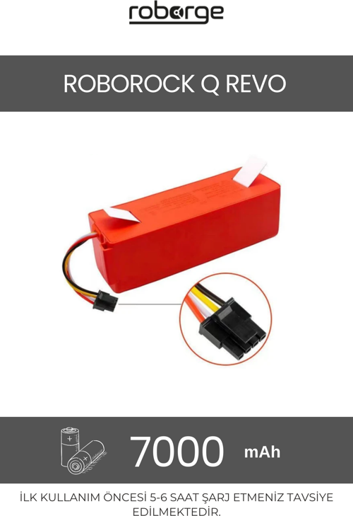 Roborock Q Revo Robot Süpürge Uyumlu Batarya 7000 mAh - Muadil Ürün