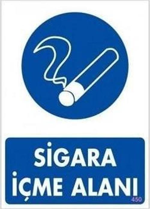 Uyarı Levhası Sigara İçme Alanı "450"