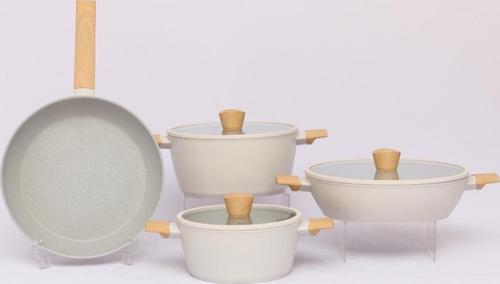 Winterbach 7 Parça Granit/Seramik Tencere Takımı Krem Renk