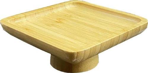 Bambu Ayaklı Servis Tabağı 15 CM Mini İkramlık Sunumluk