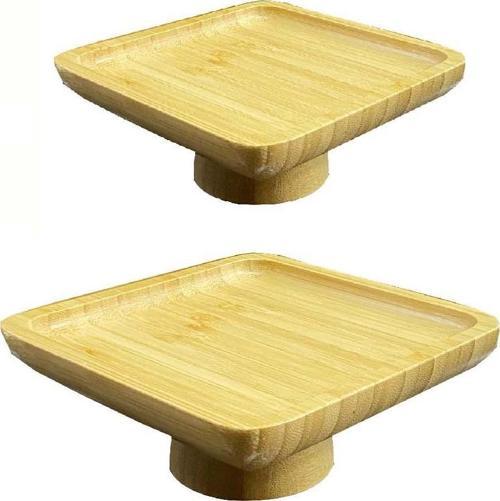 Bambu Ayaklı Servis Tabağı 15/17 CM Mini İkramlık Sunumluk