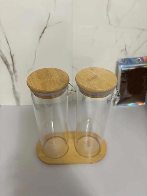Cam Yağlık Sirkelik Bambu Tepsili Kulpsuz 400 ML