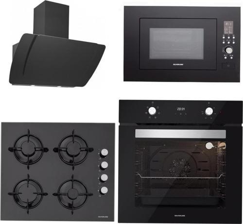 BO6502B02 - CS5349B01 - 3373 Misto 60 - MW9018B01 Siyah Cam Ankastre Set