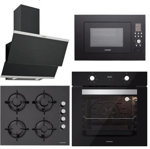 BO6502B02 - CS5349B01 - 3420 Classy 60 - MW9018B01 Siyah Cam Ankastre Set