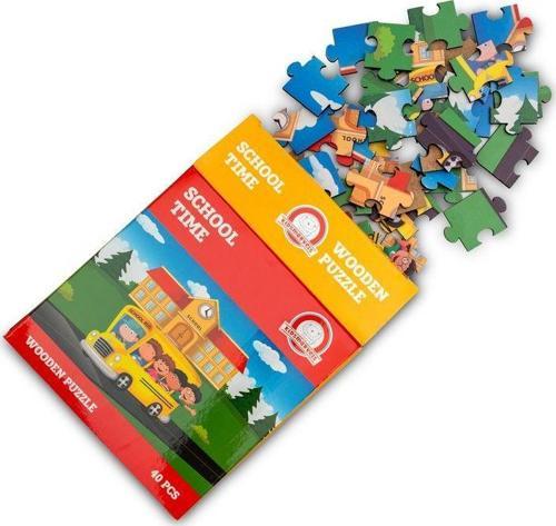 Kidsmarvels Okul Zamanı Puzzle 40 Parça Ahşap