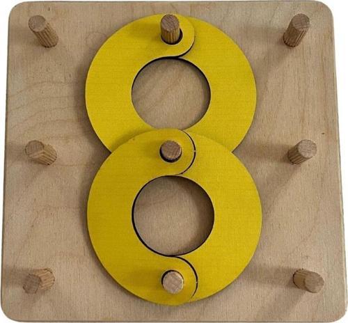 Ahşap Çubuk Bultak Puzzle Seti - 1+ Yaş - Montessori Eğitici Ve Öğretici Şekil Oluşturma