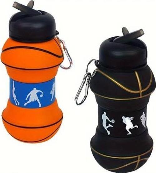 Basketbol Topu Tasarımlı Akordiyon Su Şişesi