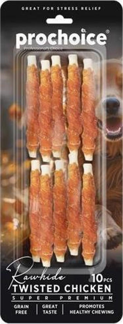 Twisted Chicken, Köpekler için Tavuk Derili Burgu Ödül Çubuğu 10 parça