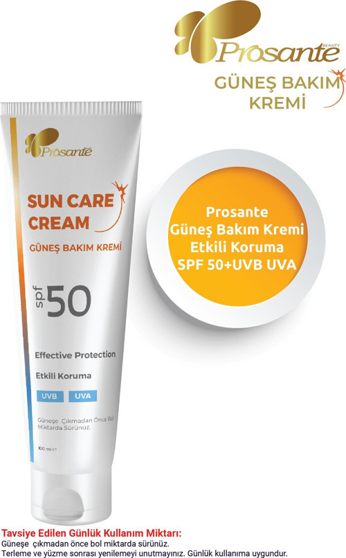 Güneş Bakım Kremi Spf 50 Etkili Koruma Uvb Uva 100 ml