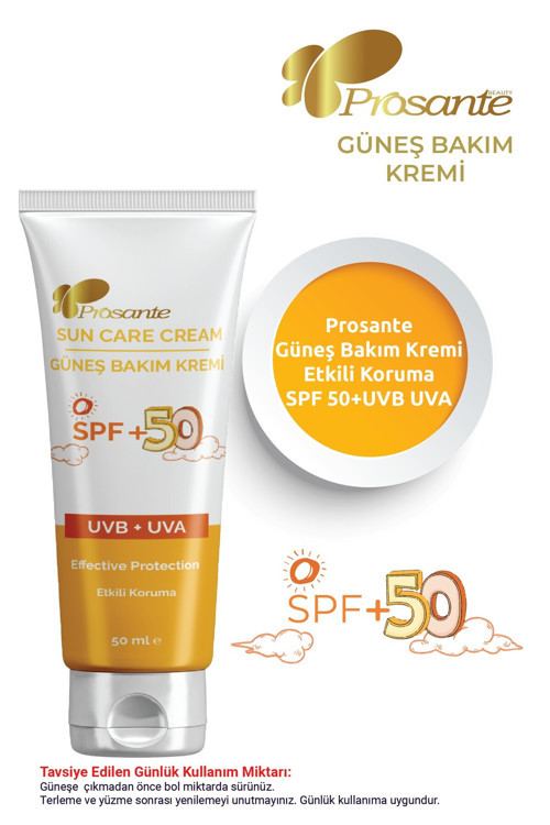 Güneş Bakım Kremi Spf 50 Çocuk Etkili Koruma Uvb Uva 50 ml