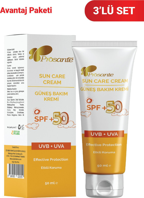 Güneş Bakım Kremi Spf 50 Çocuk 50 ml 3'lü Paket