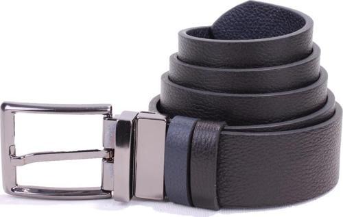 DMK26-465DG Siyah Lacivert 4 cm Çift Taraflı Hakiki Deri Erkek Kemer