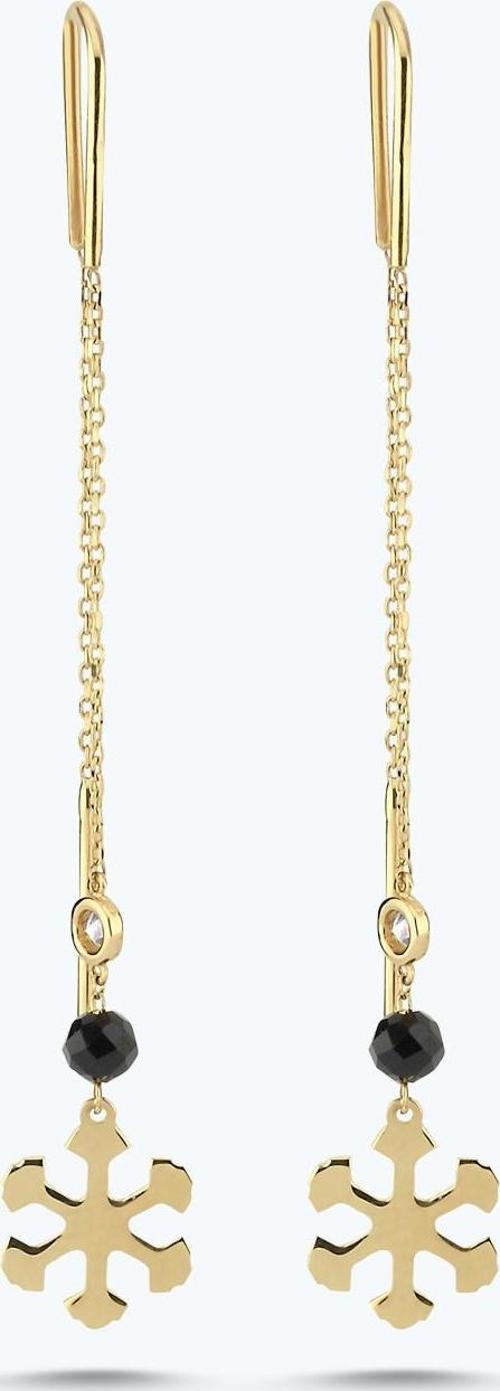 Pırlanta Spinel Taşlı Kar Tanesi Küpe