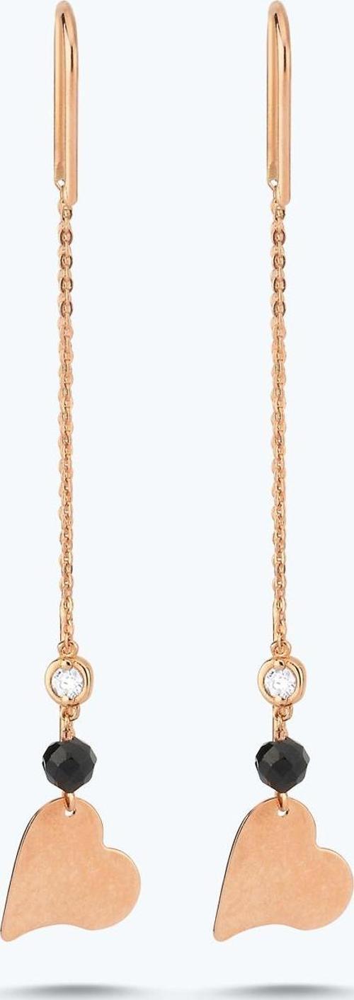 Pırlanta Spinel Taşlı Kalp Küpe