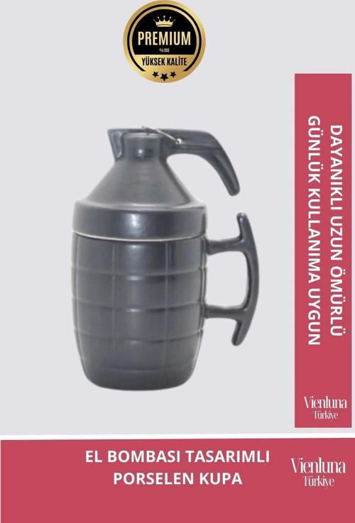 Deluxe Tasarım Dekoratif Estetik Armağan Sevgili Dost Aşk Arkadaş Porselen El Bombası Kupa Bardak