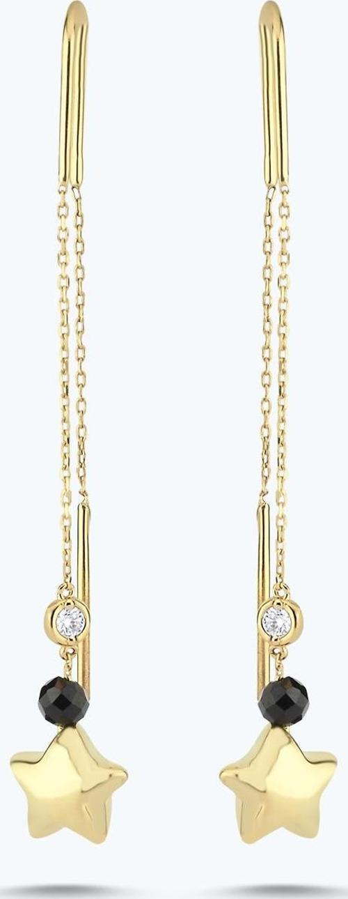 Pırlanta Spinel Taşlı Yıldız Küpe