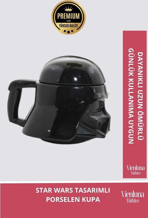 Deluxe Tasarım Dekoratif Estetik Armağan Sevgili Dost Aşk Arkadaş Porselen Star Wars Kupa Bardak