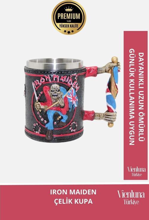 Deluxe Tasarım Dekoratif Estetik Armağan Sevgili Dost Paslanmaz Çelik Iron Maiden Kupa 12*15 cm