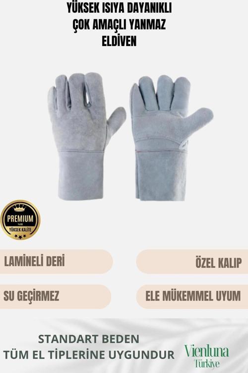 Premium Kalite Yüksek Isı Dayanımlı Kaynak Yangın Waterproof Çok Amaçlı Deri Eldiven