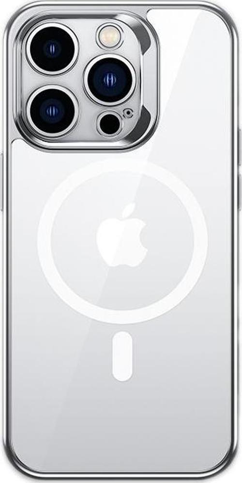 iPhone 14 Pro Max Kılıf Magsafe Şarj Özellikli Premium Cam Arka Yüzey Electroplated Kapak