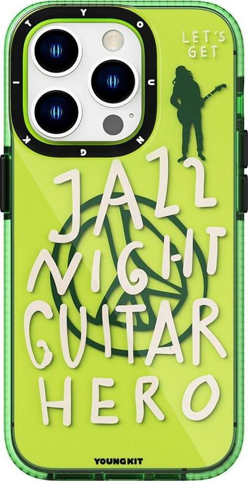 iPhone 14 Pro Uyumlu Kılıf Şeffaf Renkli Yazı Temalı Tasarım Jazz Serisi Kapak