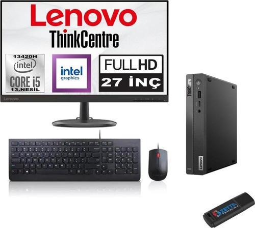 Thinkcentre Neo 50Q Gen 4 Intel Core I5-13420H 24GB 4tb SSD 27 Inç Monitör Freedos Mini Bilgisayar MM12LN006KTRF08 + Zetta Flash Bellek