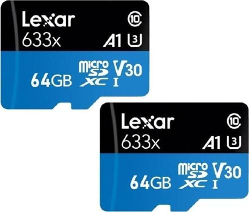 64GB 2'li Paket 633X 100MB/s MicroSDXC Hafıza Kartı