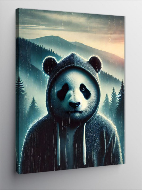 Kanvas Tablo Ormanda Panda Portresi