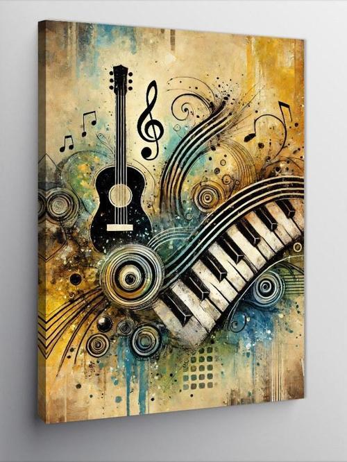 Kanvas Tablo Müzik ve Sanat Motifi