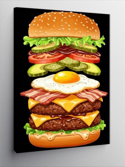 Kanvas Tablo Katlı Hamburger Görseli