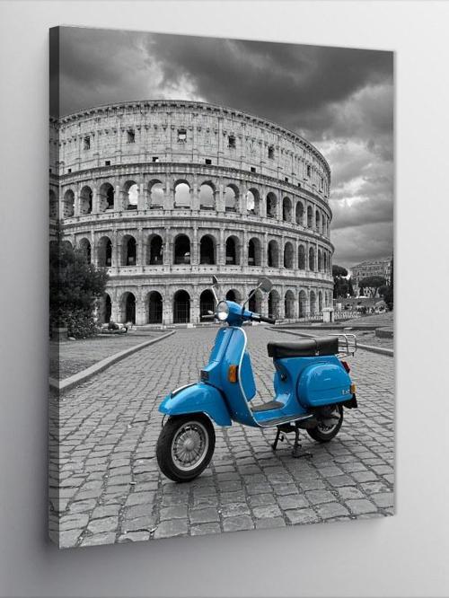 Kanvas Tablo Roma Kolezyum ve Motosiklet