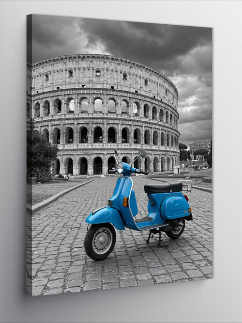 Kanvas Tablo Roma Kolezyum ve Motosiklet