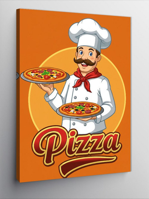 Kanvas Tablo Pizzacı Şef Posteri