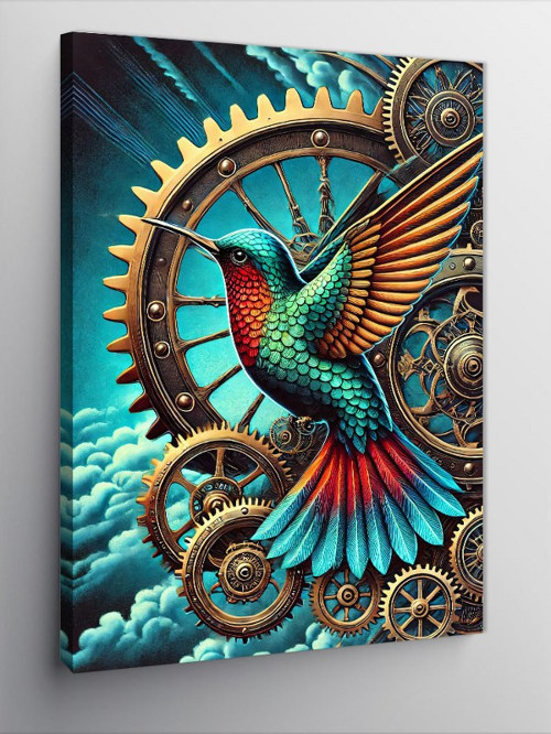 Kanvas Tablo Dişli Kolibri Kuşu