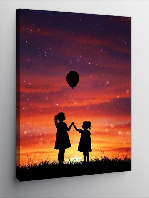 Kanvas Tablo Gün Batımında Balonlar