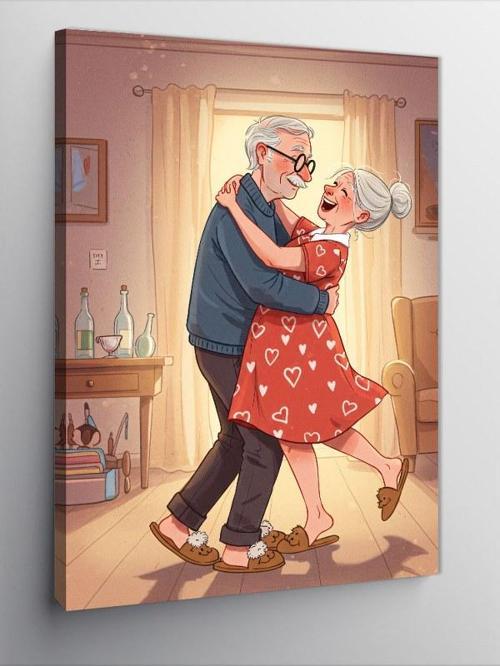 Kanvas Tablo Aşk ve Yaşlı Çift