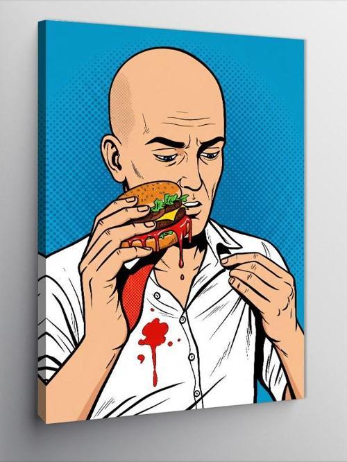 Kanvas Tablo Ketçap ve Hamburger Çizimi