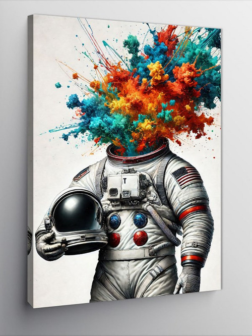 Kanvas Tablo Patlayan Astronot Figürü