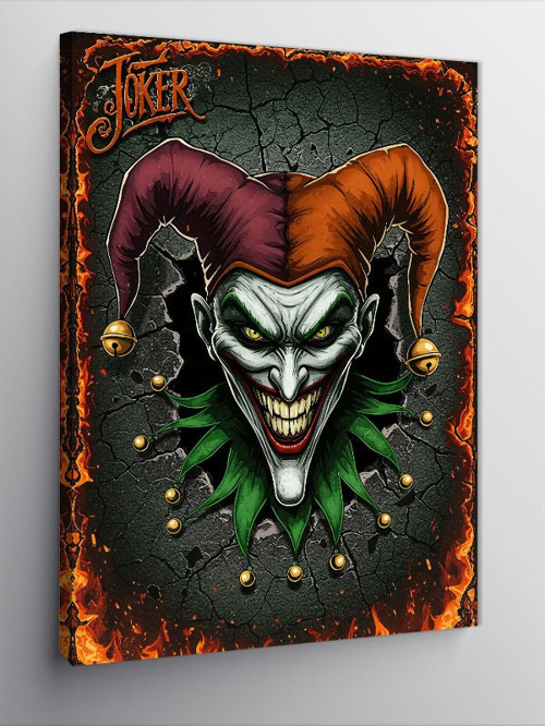 Kanvas Tablo Joker Gülümsemesi Çizimi