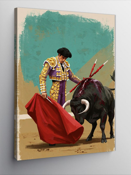 Kanvas Tablo Matador ve Boğa Figürü