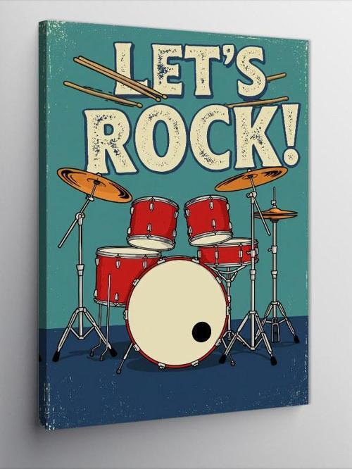 Kanvas Tablo "Let's Rock!" Davul Seti