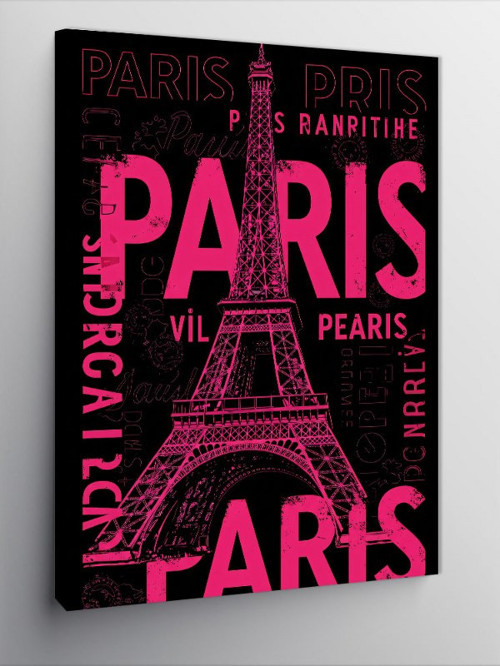 Kanvas Tablo Paris Yazılı Tasarım
