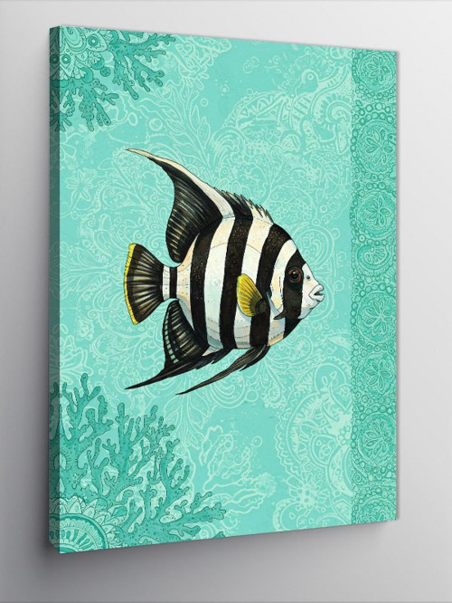Kanvas Tablo Zebra Balığı ve Deniz Yeşili